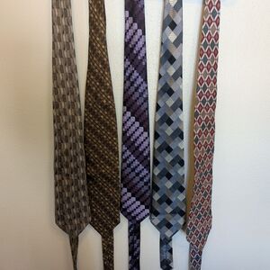 Set of Five Patterned 100% SilkTies